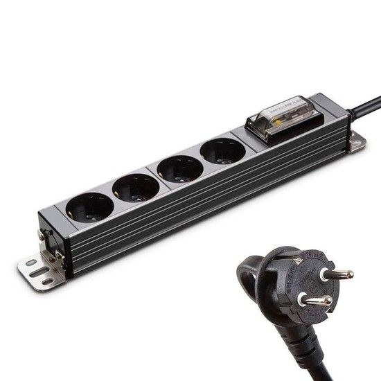 현대일렉트릭 멀티탭 서버탭 알루미늄 고용량 누전차단 콘센트 4구 5M (티타늄)