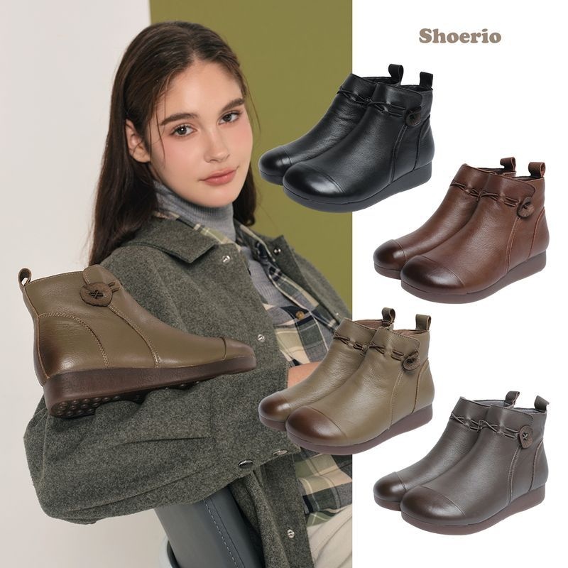 슈리오 소가죽 소프트 라운드 앵클부츠[35523868]