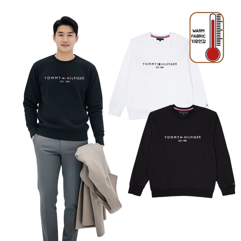 병행수입 타미힐피거  남녀공용 기모 자수로고 맨투맨 스웨트셔츠