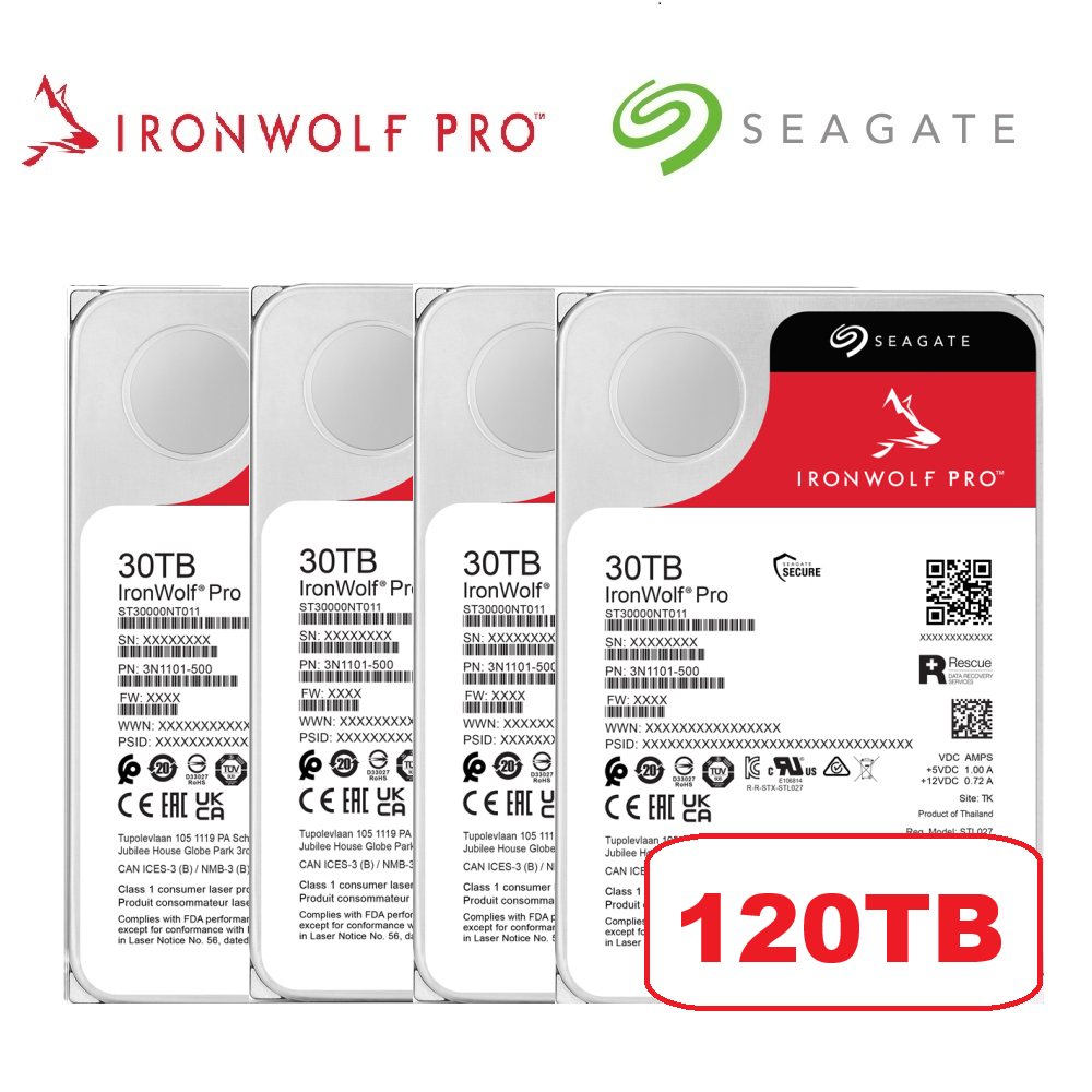 씨게이트 아이언울프 프로 120TB NASHDD 하드디스크 HDD 내장하드30TB 4Pack
