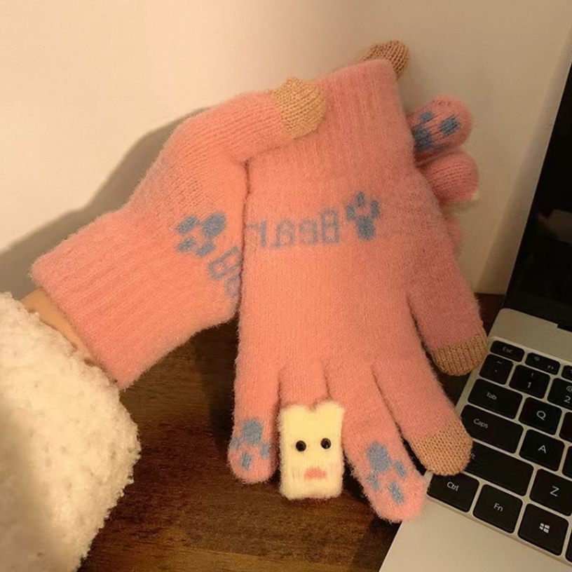 Y스마트폰 터치 니트 손가락장갑 겨울 커플 공용