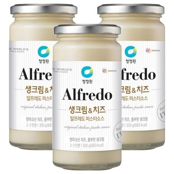 청정원 생크림 앤 치즈 알프레도 파스타소스 350g 3개