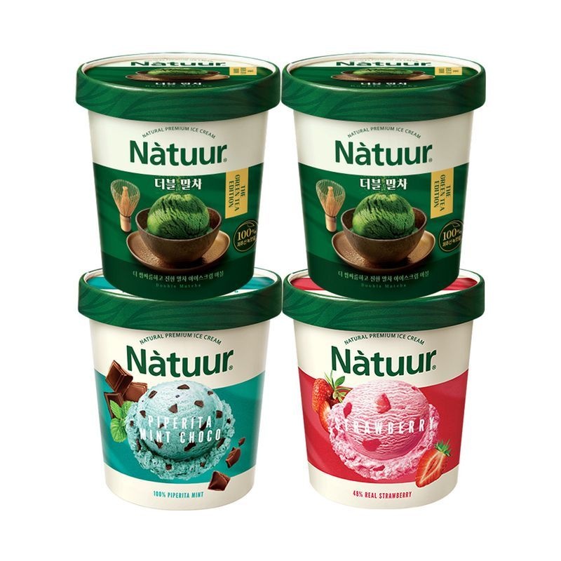 롯데웰푸드 롯데웰푸드 나뚜루 파인트 더블말차x2+민트초코x1+스트로베리x1