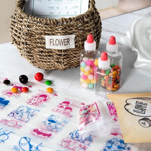 UnKnown 마음약국 디자인 약포지 약봉지 약봉투 물약병 아기약통 약주걱 어린이집 병원놀이 돌잔치