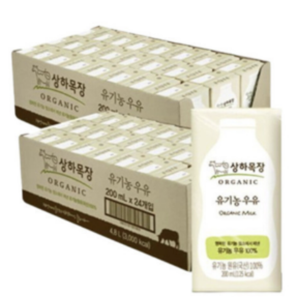 매일유업 상하목장 유기농 멸균우유 200ml 48팩