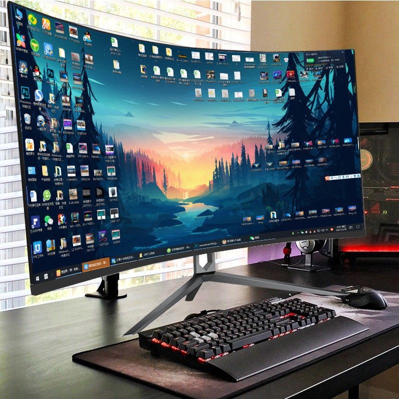 [해외] 커브드 게이밍 모니터 32인치 144HZ 대화면 QHD 가성비 게임용 165HZ 고화질 시청용 와이드 디자인