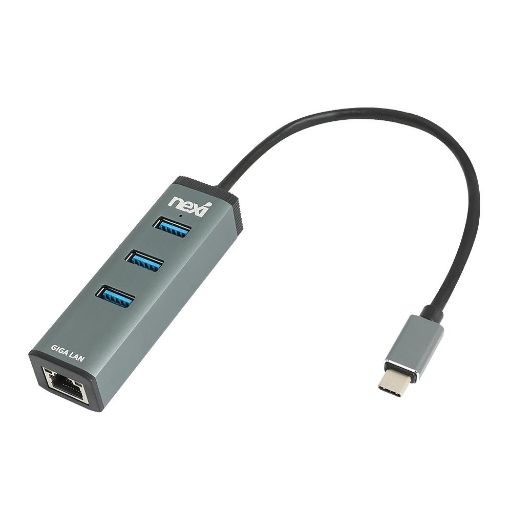 리버네트워크 멀티 USB C타입 to LAN 유선 기가 랜카드 허브 3포트 겸용 노트북 외장형 인터넷 전송 이더넷 어댑터 젠더