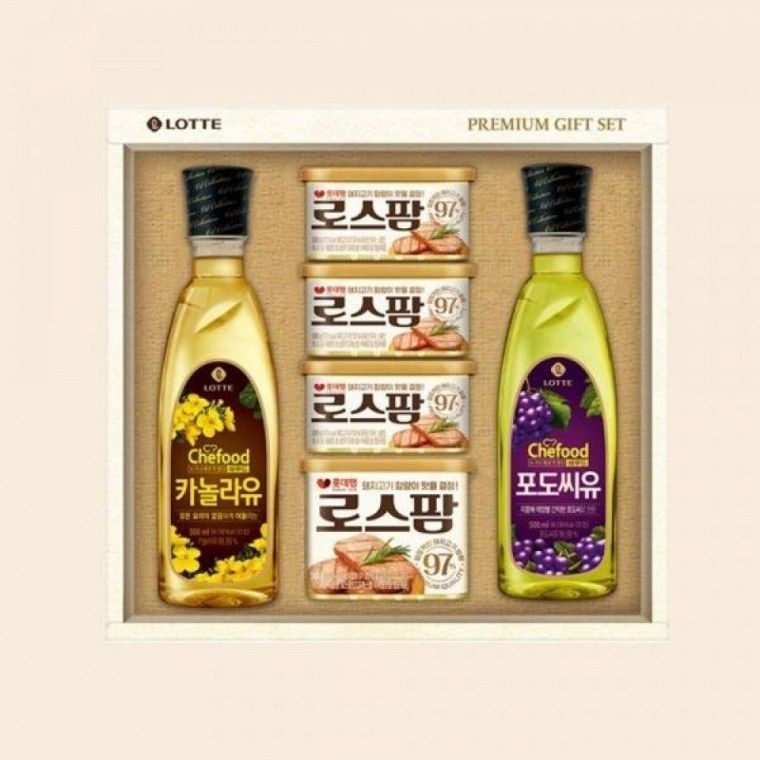 롯데 홀썸어시  L알찬구성 로스팜97 프리미엄 3호 햄 카놀라유 포도씨유 식품 명절 설 추석 선물세트 1세트