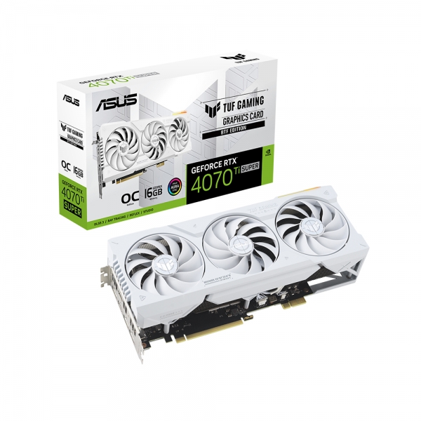 ASUS TUF Gaming 지포스 RTX 4070 Ti SUPER BTF O16G OC D6X 16GB White