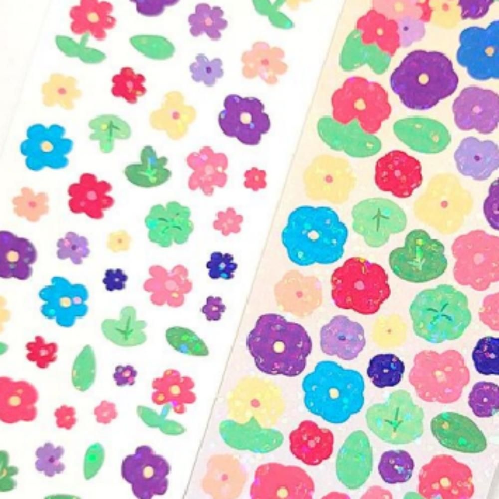 플라워 스티커 꾸미기 문구 씰스티커 데코 다꾸 폰꾸