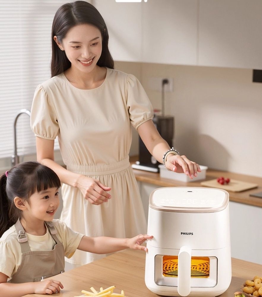 [해외] 필립스 미니 유리 에어 프라이어 글라스 투명 프라이기 오븐 튀김기 HD9374