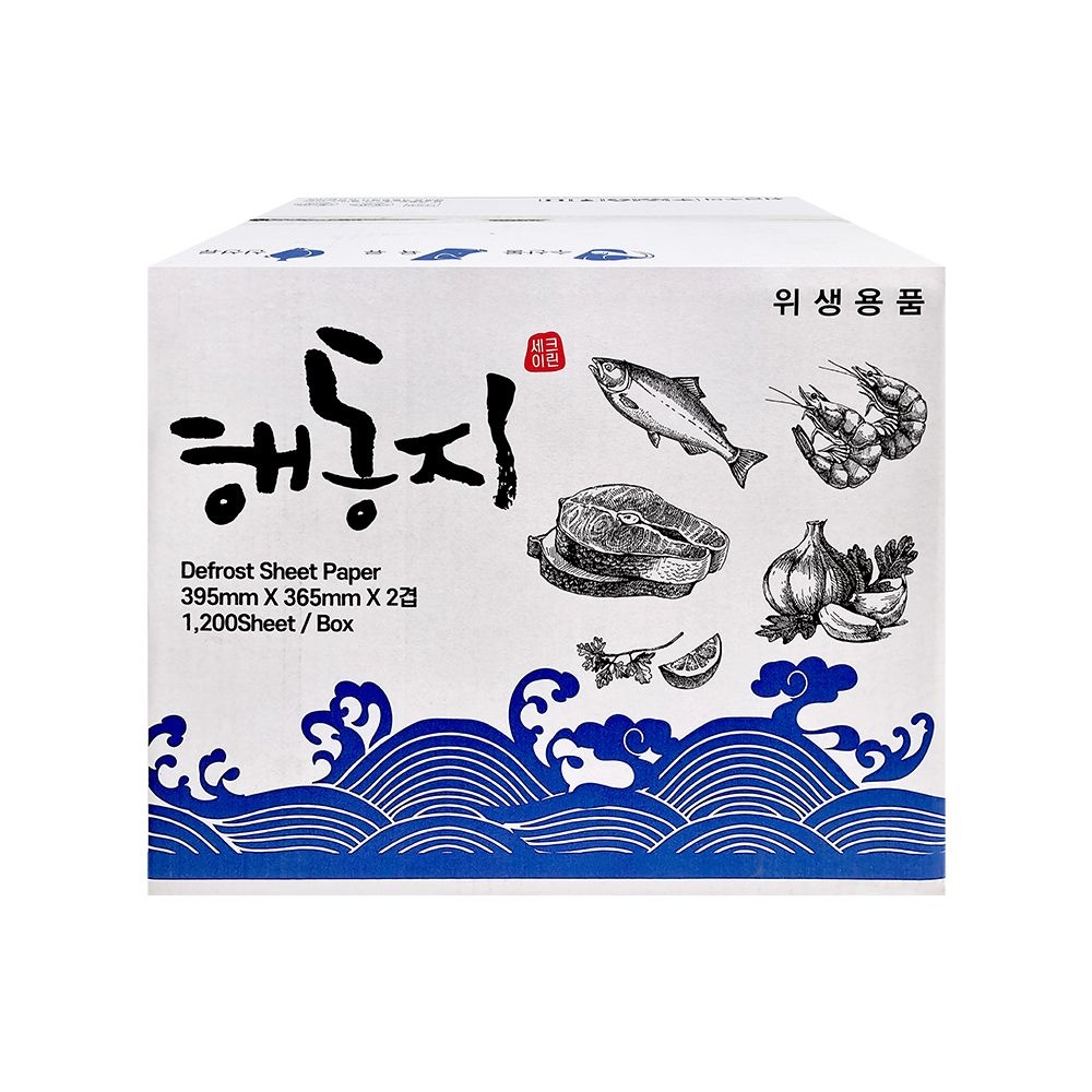 [오늘출발] SR02 위생 무형광 2겹 해동지(중) 390mmX365mm 1200매 참치회 숙성