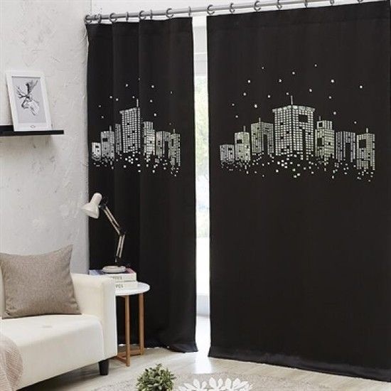 아트박스/엘르비 도시감성 시티 레이저 암막커튼(130x230)2장