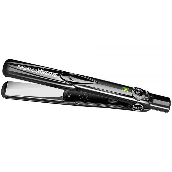 [해외] SALON TECH 티타늄 익스트림 플랫 아이언 - 최신 PTC 기술 및 조절 가능한 온도 설정으로 원 패스로 완벽하게 매끄럽