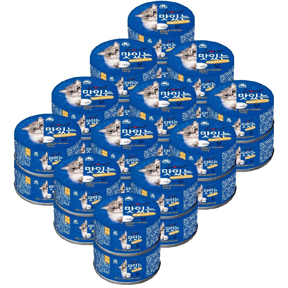 [오늘출발] 사조 [무료배송] 사조 레드라벨 라인 맛있는 대용량 고양이캔 160gx24개(참치&치킨/더블참치/참치&연어/혼합)