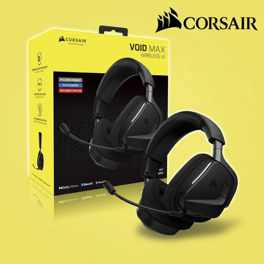 커세어 보이드 프로 V2 MAX RGB 엘리트 무선 게이밍 헤드셋 블랙