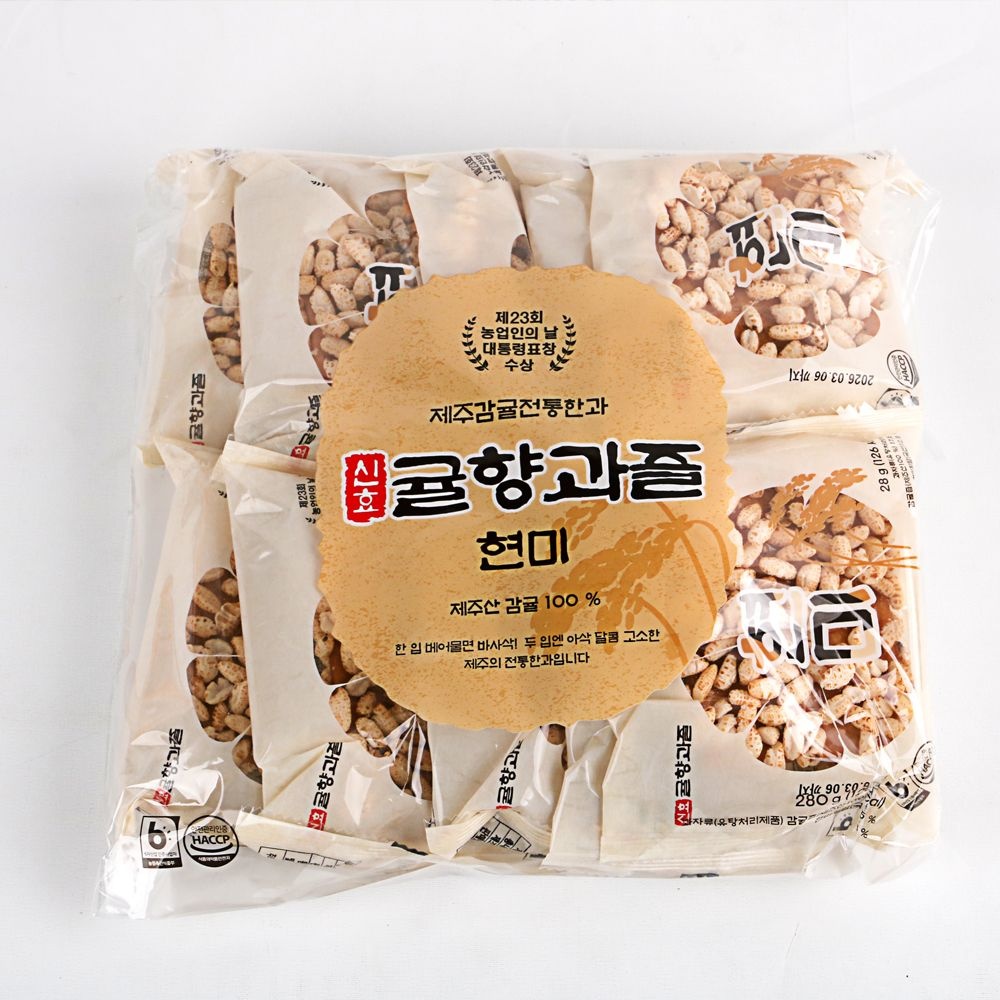 제주 신효 귤향과즐 현미 30개 전통한과 감귤과즐