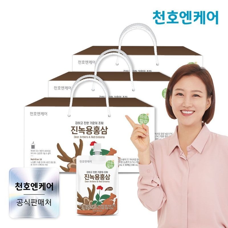 [천호엔케어] 하루활력 진녹용홍삼 70ml 30팩 3박스