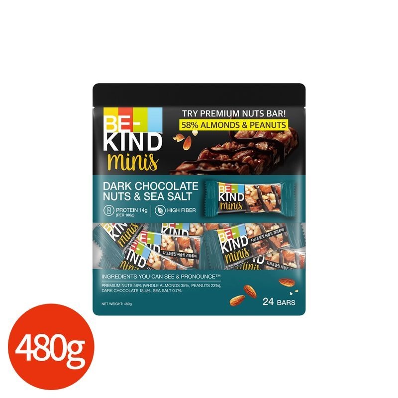 한국마즈 BE KIND 다크초콜릿 너트바 480g