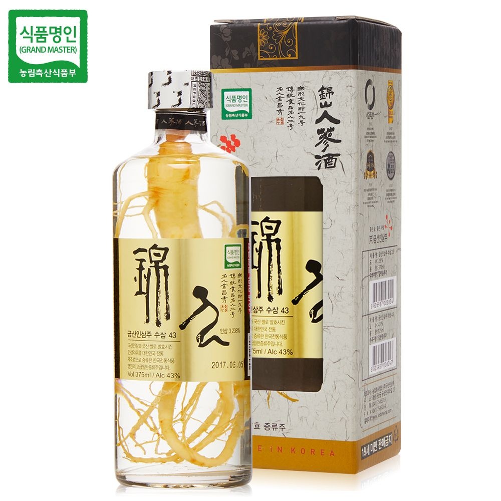 김창수 명인 금산인삼주 수삼 43도 375ml