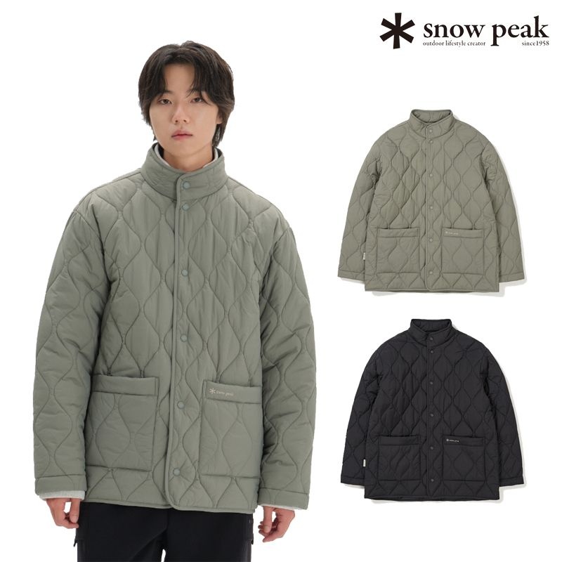 [롯데백화점] 스노우피크 어패럴 [최초가:239,000원] 리사이클 퀼팅 중기장 자켓 캠핑룩 패딩 S24WUFPJ06_BS_L LE1220181388