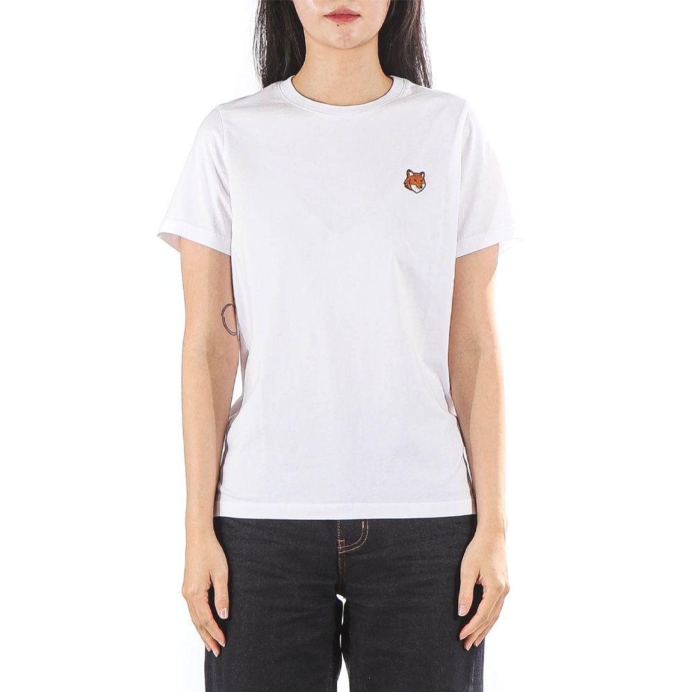 메종키츠네 메종키츠네 [5% 중복할인] 여성 폭스헤드 반팔 티셔츠 PW00113KJ7026 WHITE 25FW