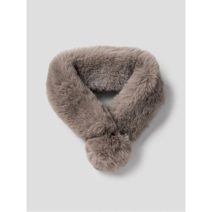 에잇세컨즈 페이크 퍼 폼폼 머플러  브라운  195X84WY4D