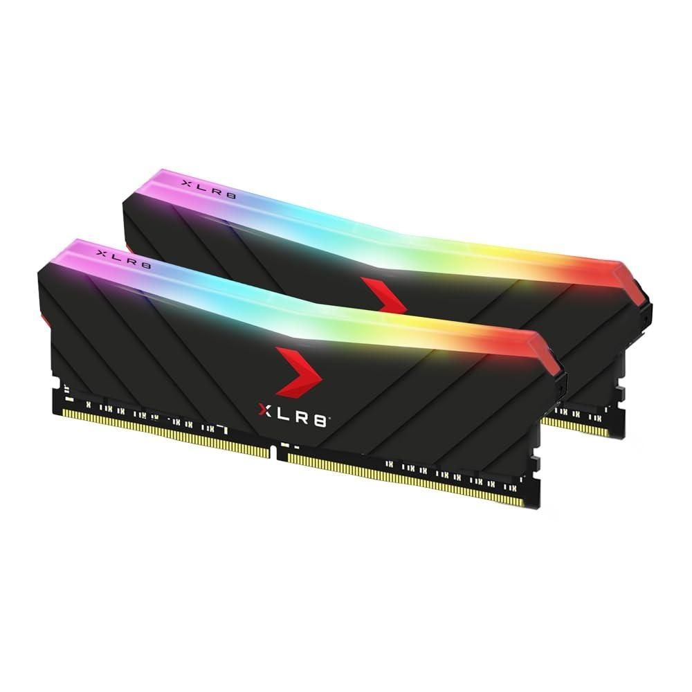 [해외] PNY XLR8 게이밍 32GB 2x16GB DDR4 3200MHz PC4-25600 CL16 1.35V RGB 듀얼 랭크 데스크탑 DIMM 메모리 - MD32GK2D4320016XRGB