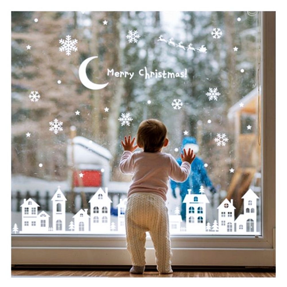 대형 사무실 인테리어모던스티커 B1HI-6004L 빅 학교 눈내리는마을