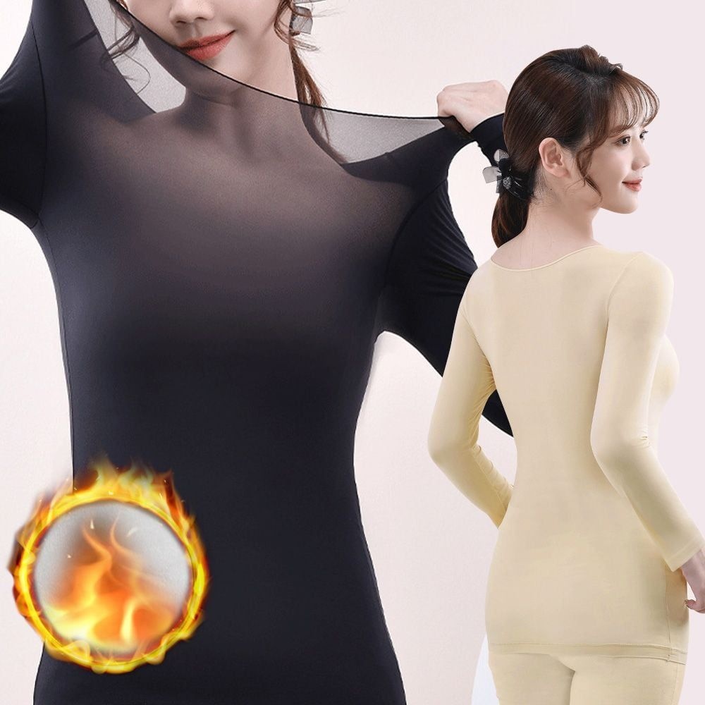 학교 내복 히트 이너웨어 방한 상하의 세트 스판 내의 사무실 여성