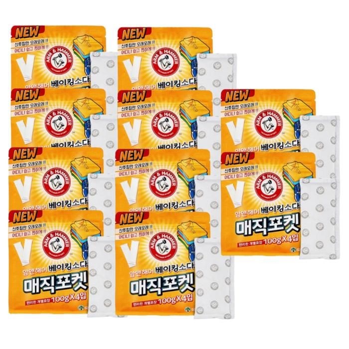 암앤해머 부직포 베이킹소다 매직포켓 신발장용 100g x4입 x10개