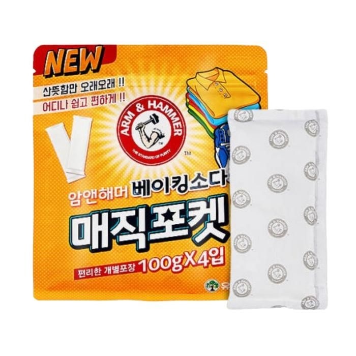 암앤해머 부직포 베이킹소다 매직포켓 신발장용 100g x4입