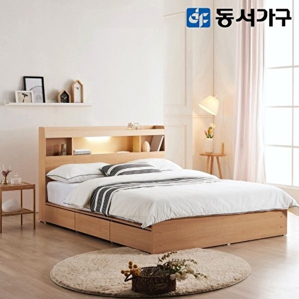 [동서가구]몬티아 3서랍 LED 슈퍼싱글 SS 수납침대+9존독립 매트리스 DF642018