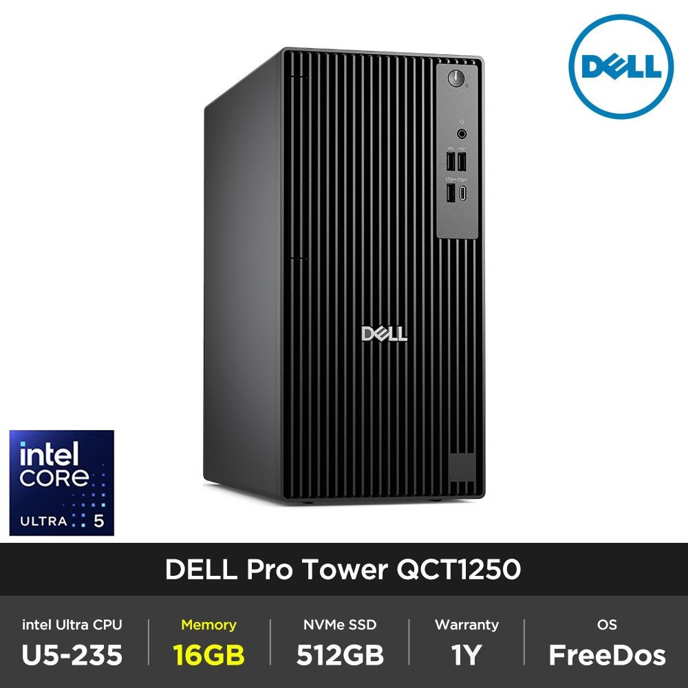 [오늘출발] 델 Dell Pro Tower QCT1250 인텔 코어 Ultra5 235 16GB 512GB FD 사무용 주식 업무용 컴퓨터