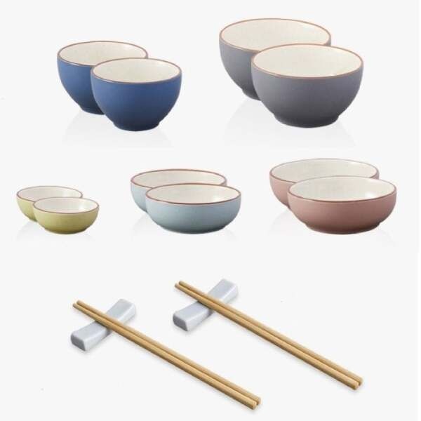 [에이치플러스몰] 공기 식기세트 대접 밥 노빌리티 홈세트 14P 예쁜그릇