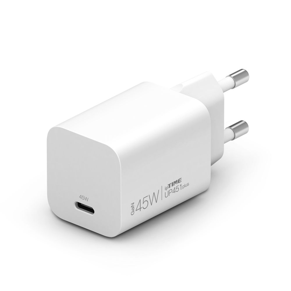 IPTIME UP451 PLUS GaN 45W C타입 고속 충전기 화이트(케이블 포함)