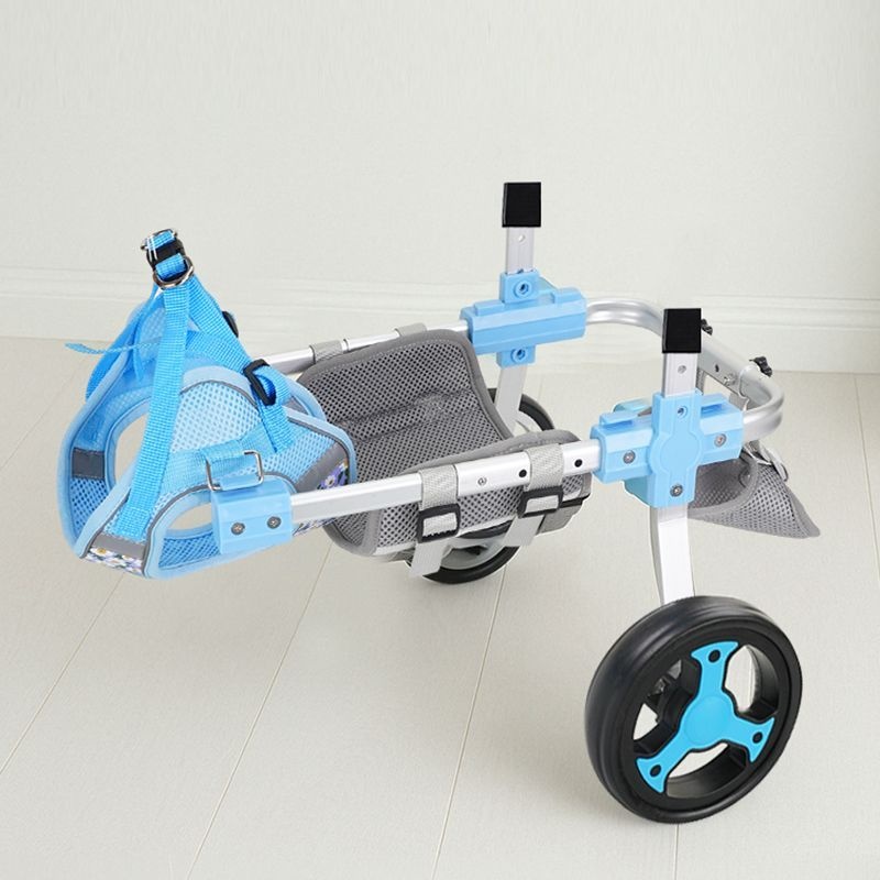 [해외] 반려동물 접이식 뒷다리 휠체어 강아지 보행보조 장치 슬개골탈구 하지마비