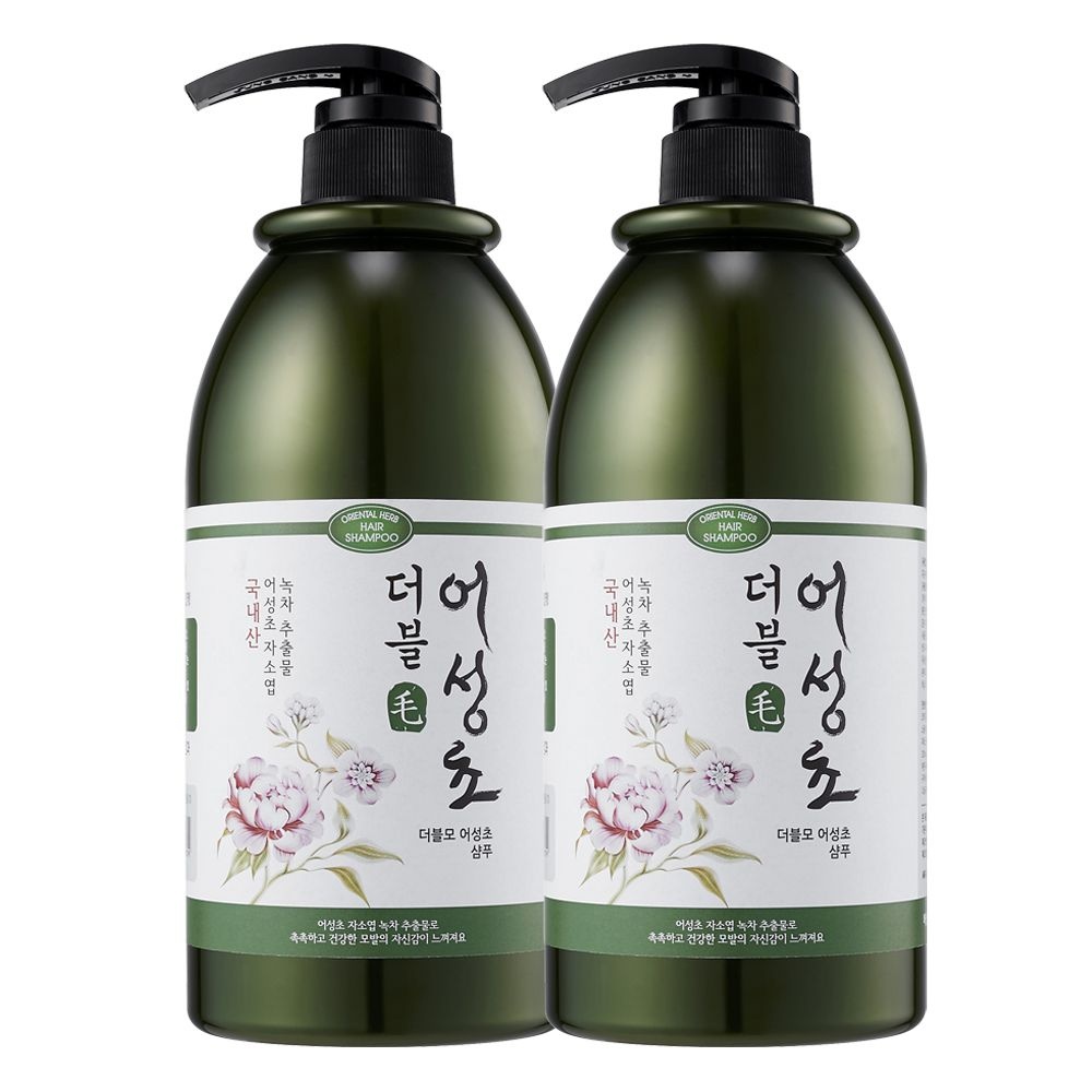 더블모 어성초 샴푸 1000ml x 2개 대용량 두피 약산성 천연 예방 비듬 각질