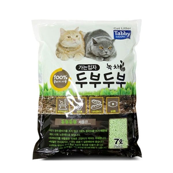 테비토퍼 두부두부 가는입자 7L 6개입 녹차 고양이 두부모래