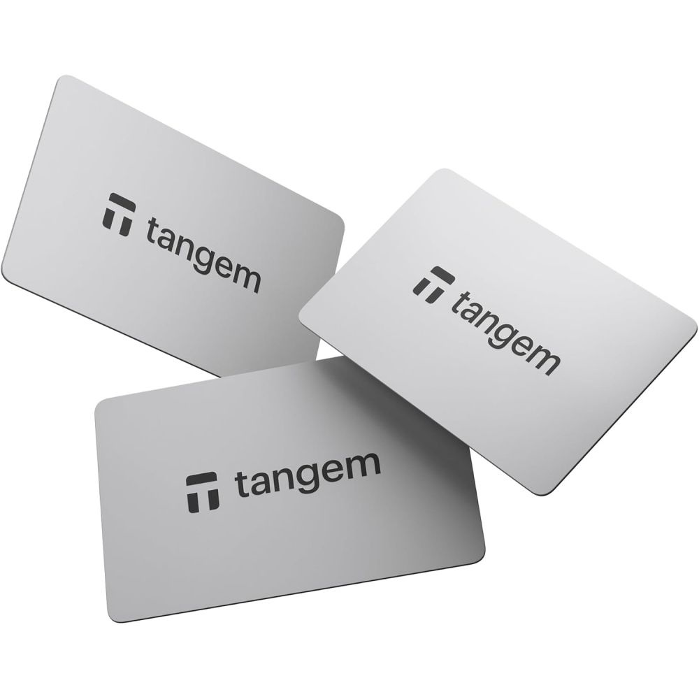 [해외] TANGEM 안전한 암호 가상 화폐 지갑 3개 팩 미국 직구 오프라인 하드웨어 지갑 실버