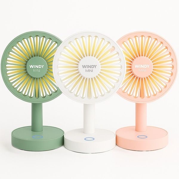 몬스터엑센 윈디 미니 탁상용 선풍기 사무실 독서실 무소음 캠핑 무드등 331617