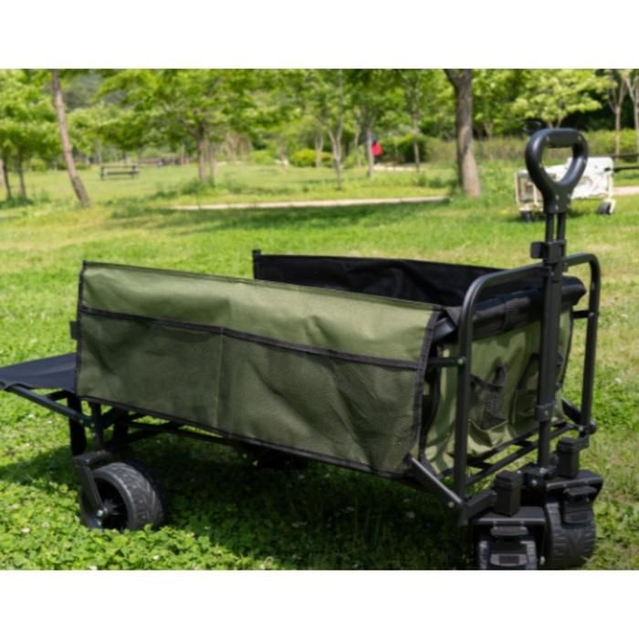 다잡 접이식 캠핑 웨건 카키 대형 카트 광폭 타이어