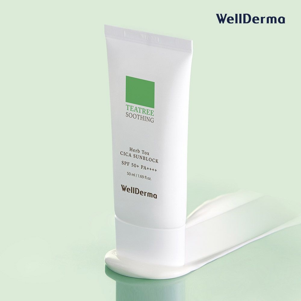 웰더마 [선케어] 티트리 수딩 허브톡스 시카 선블럭 SPF 50+ PA++++