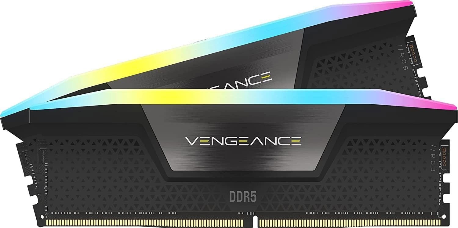 [해외] CORSAIR DDR5-6400MHz VENGEANCE RGB 메모리 키트 32GB (16GB x 2) 블랙 PC5-51200 Intel XMP