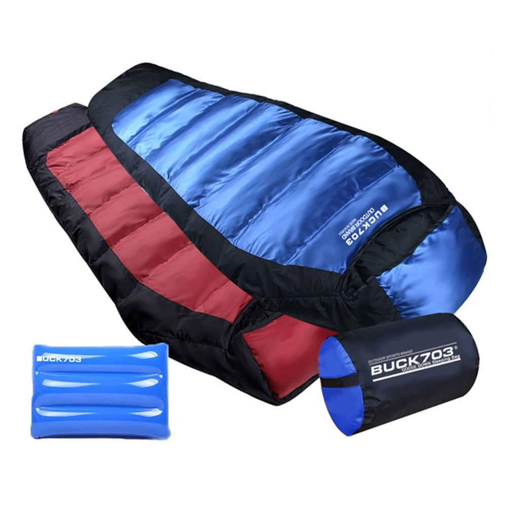 벅703 100% 거위털 2중 고밀도 대 거위털침낭 캠핑 차박 사계절 구스침낭