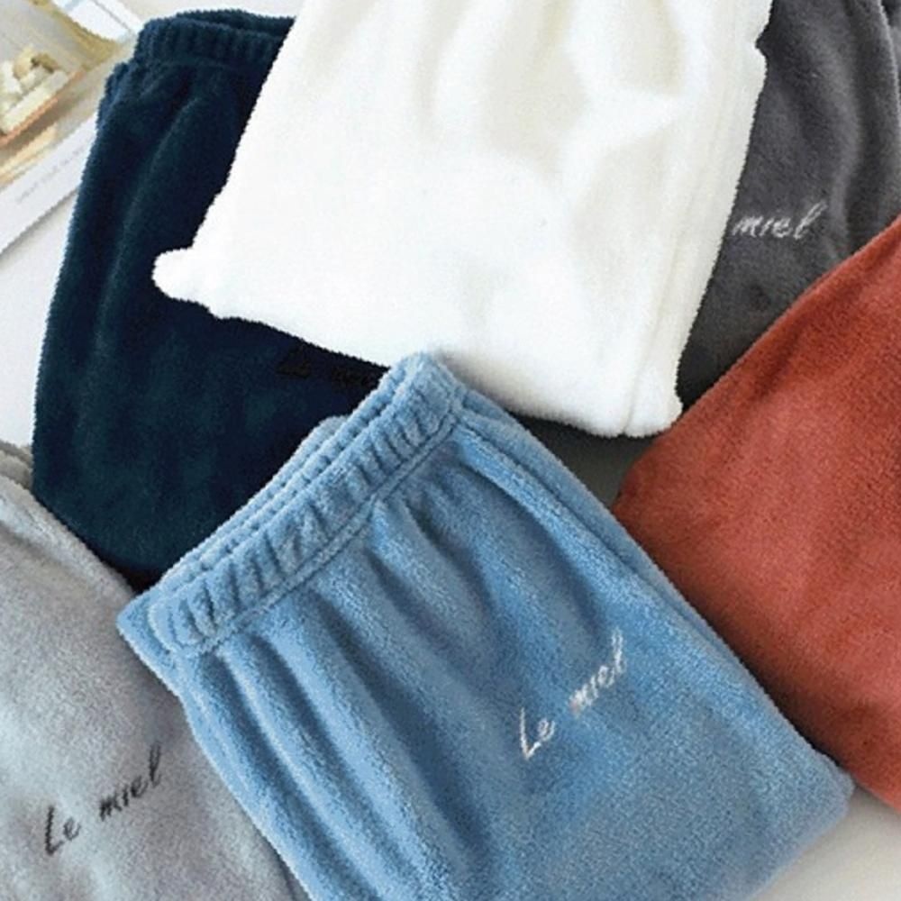 중국OEM 극세사 융털 파자마 겨울 여성 남성 커플룩 홈웨어 잠옷 수면 바지