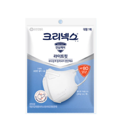 크리넥스 라이트핏 황사마스크 화이트 KF80 대형, 10매