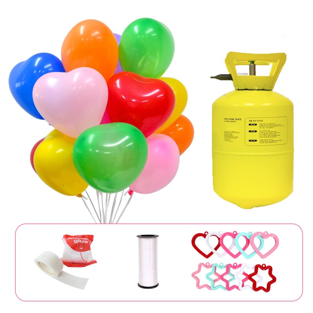 헬륨가스 10개용 하트풍선 세트