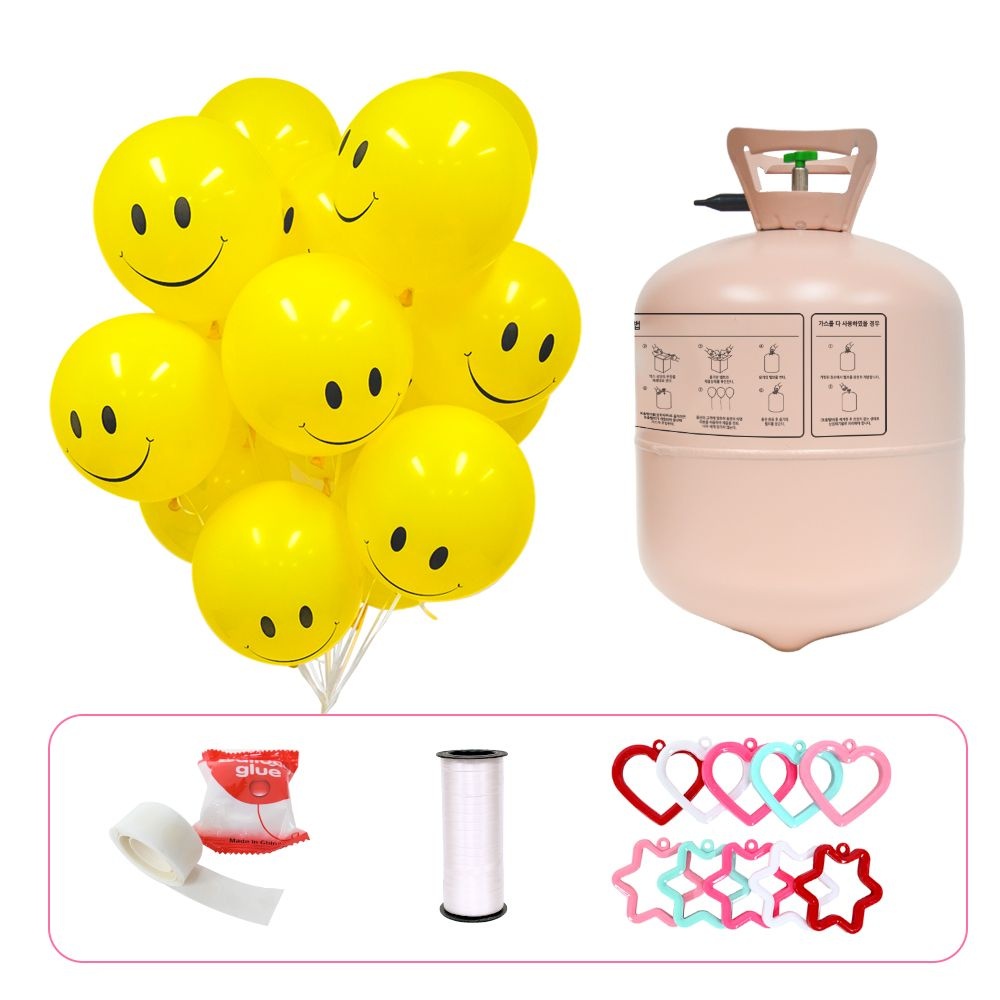 헬륨가스 30개용 스마일풍선 세트