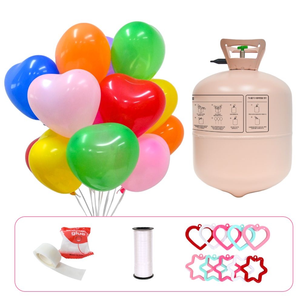 헬륨가스 30개용 하트풍선 세트